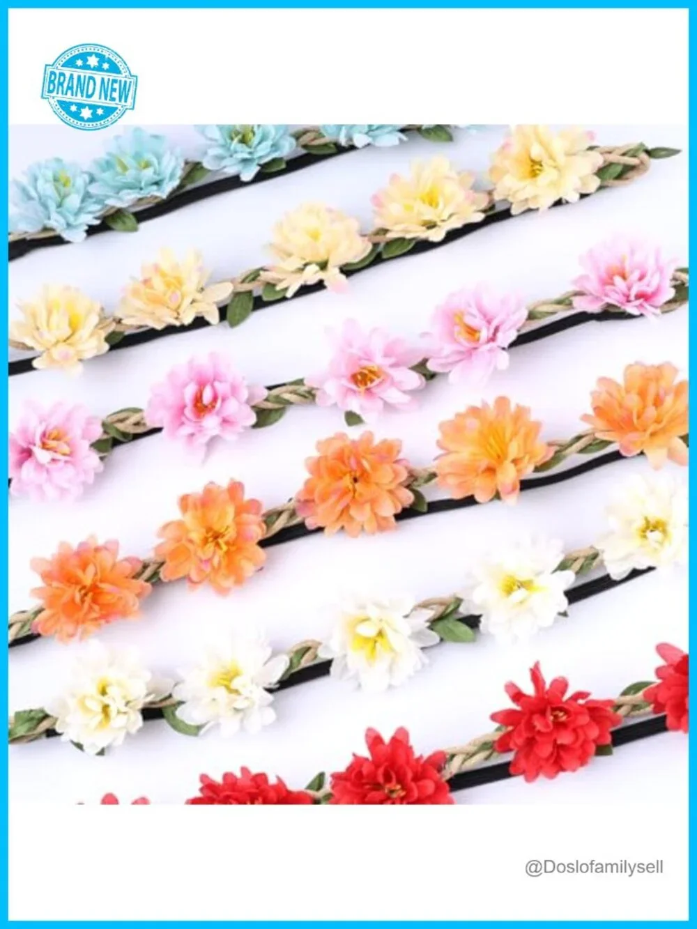 6 Pack Floral Headband Flower Crown for Women Wedding Party Boho Hair